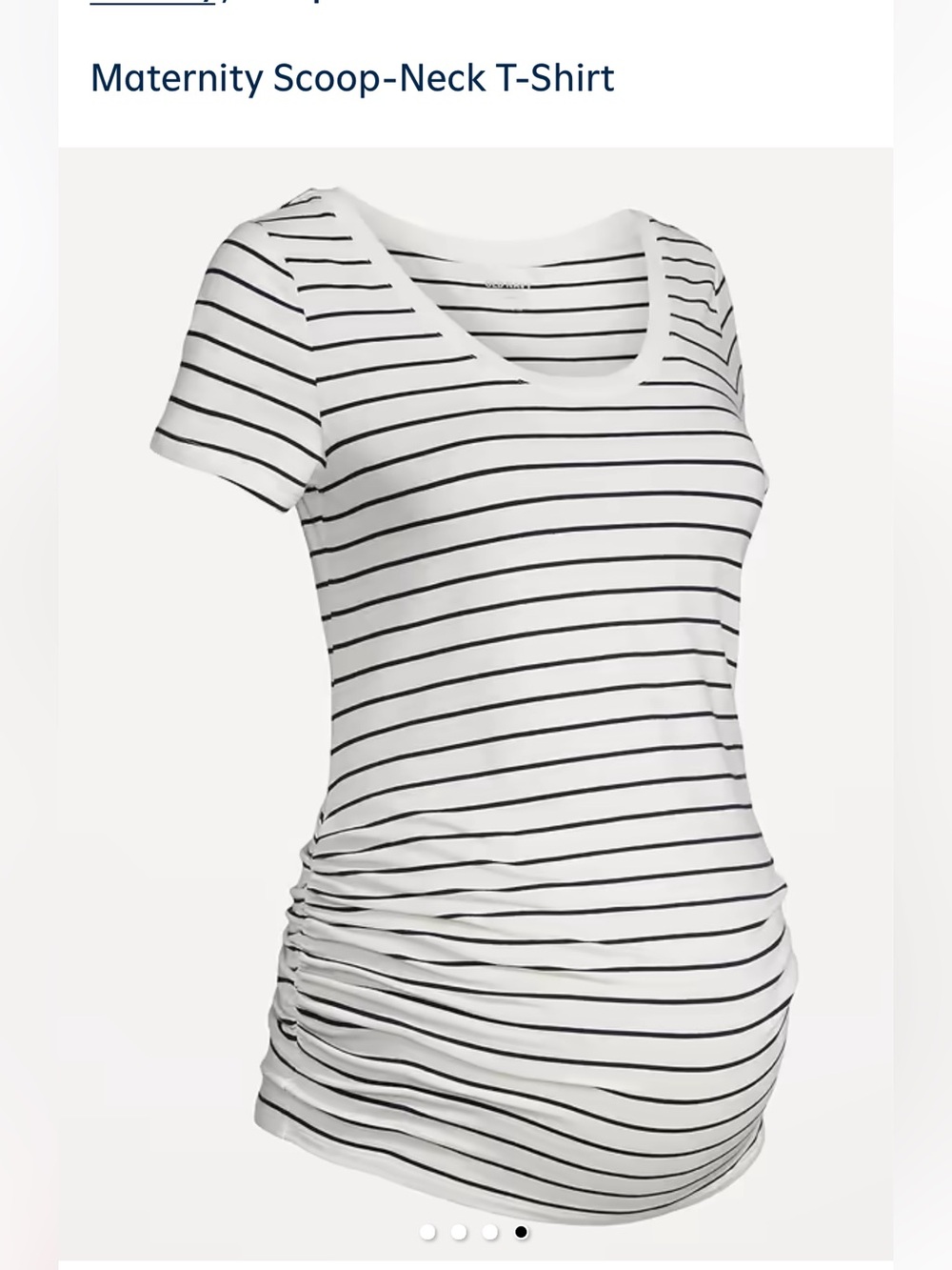 Old Navy White and Black Striped Scoop-Neck Maternity Tee